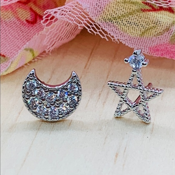 Sterling Silver 925, CZ Stud Earrings - Picture 2 of 5